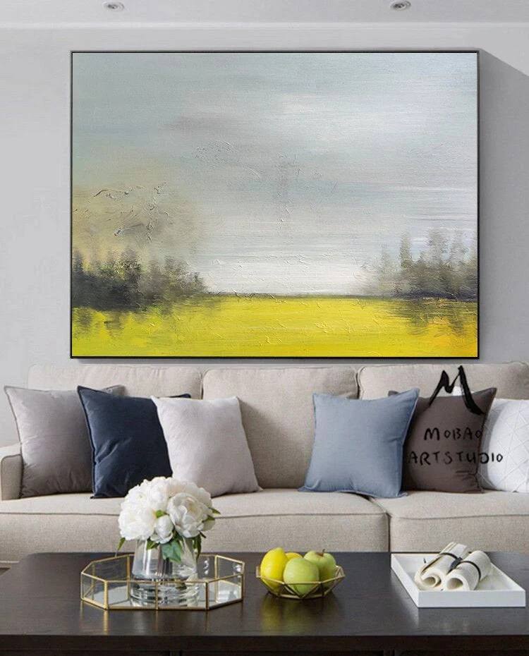 Yellow Sky Contemporary Abstract Canvas Artwork C60SU wall art